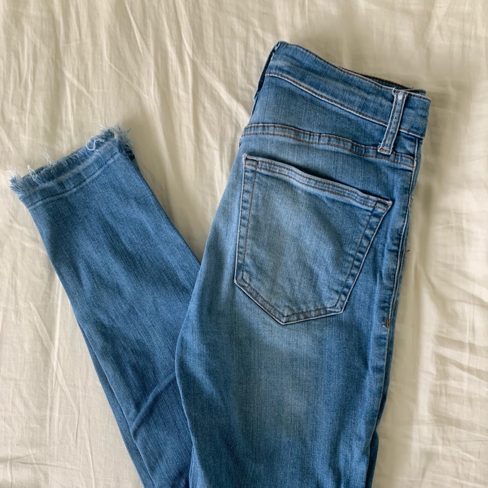 Topshop Jamie Jeans Frayed Bottoms